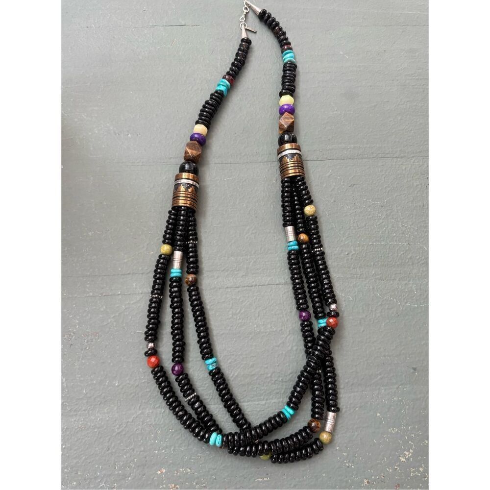 Vintg Thomas Singer navajo turquoise silver 5 pc necklace ring bracelet earrings - Picture 12 of 14